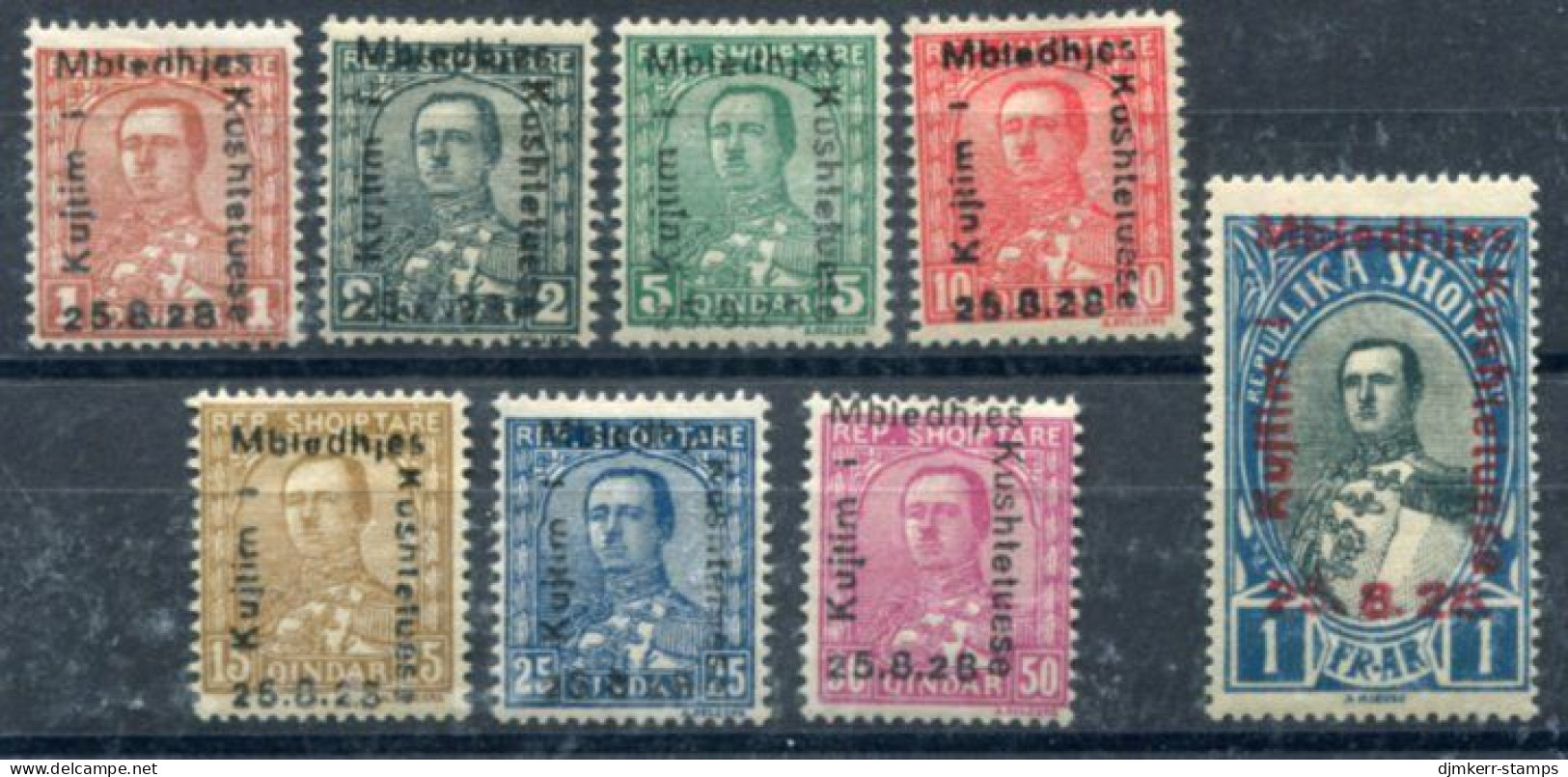 ALBANIA 1925 Constitutional Assembly, King Zog Definitive Set Overprinted LHM / *.  Michel 171-78 - Albanien