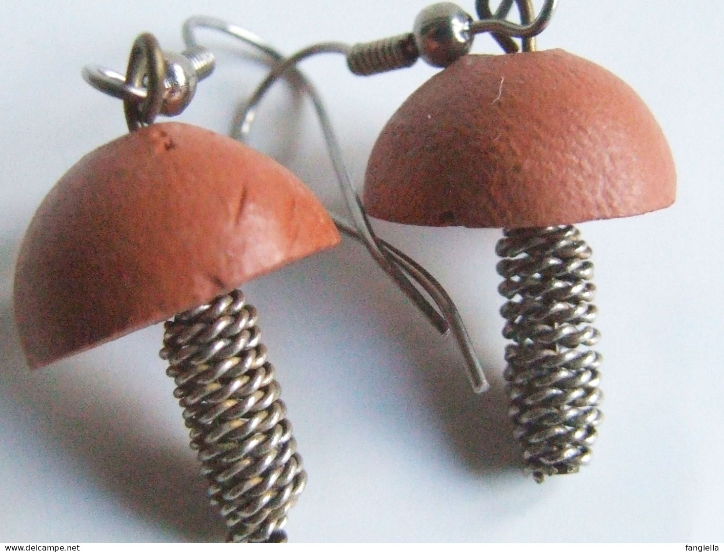 Boucles D'oreilles Pendantes, Boucles D'oreilles Champignons, Bijou Fait-main, Perles Terre Artisanale, Perles Africaine - Oorringen