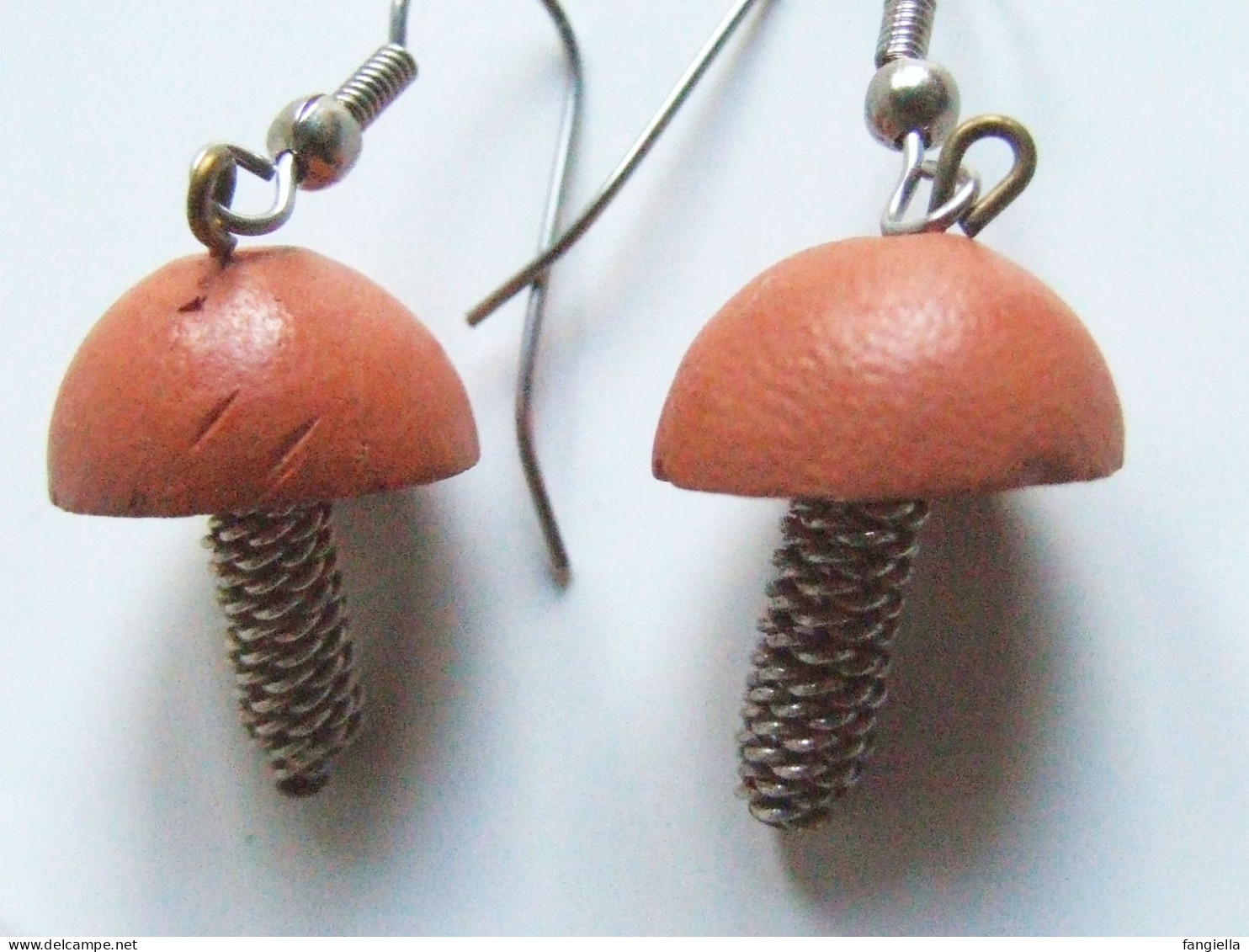 Boucles D'oreilles Pendantes, Boucles D'oreilles Champignons, Bijou Fait-main, Perles Terre Artisanale, Perles Africaine - Oorringen