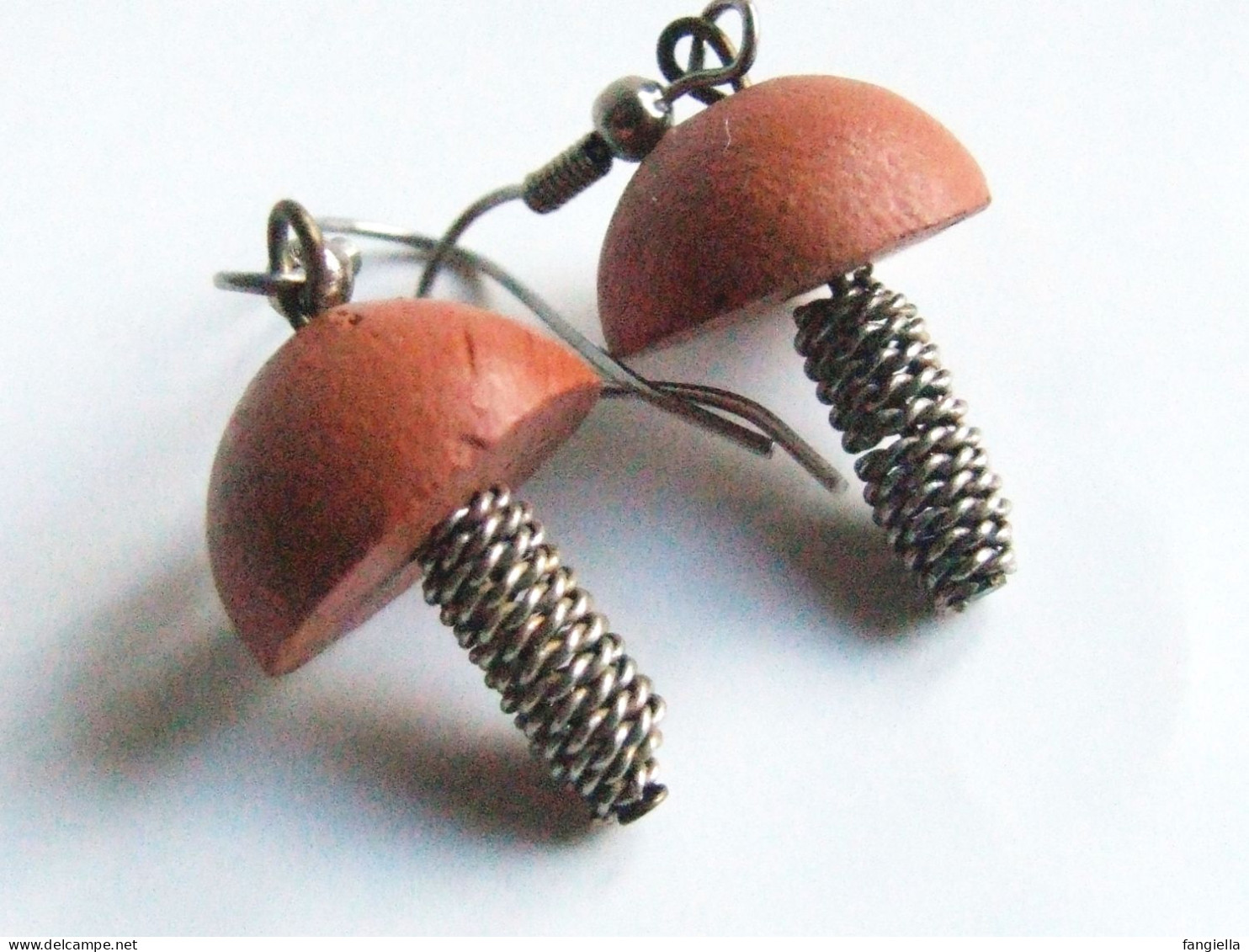 Boucles D'oreilles Pendantes, Boucles D'oreilles Champignons, Bijou Fait-main, Perles Terre Artisanale, Perles Africaine - Oorringen