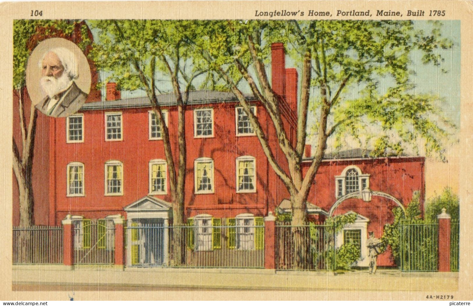 Longfellow's Home, Portland, Maine, Built 1785 (Henry Wadsworth Longfellow 1807-1882) Posted To Scarboro 1951 - Portland