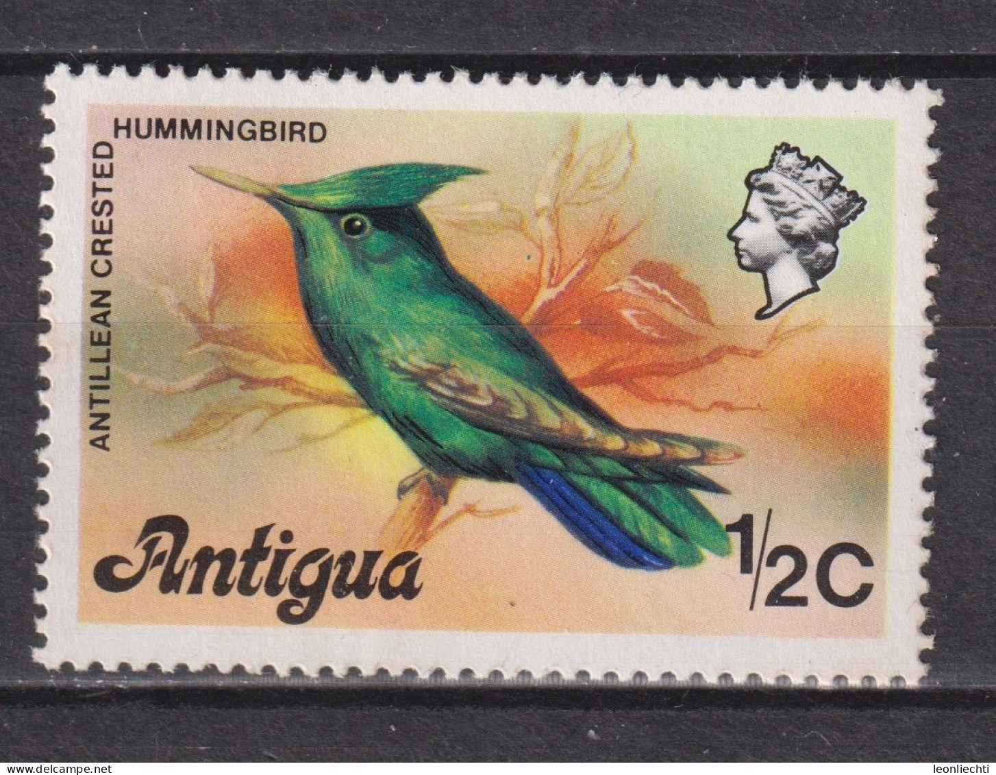 1976 Antigua & Barbuda, Mi:AG 399I, Sn:AG 405, Yt:AG 397,  Antillean Crested Hummingbird (Orthorhyncus Cristatus) - 1960-1981 Autonomie Interne