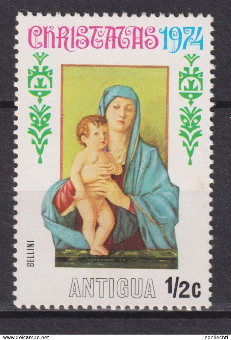 1974 Antigua & Barbuda, Mi:AG 346, Sn:AG 353, Yt:AG 348,  By Giovanni Bellini,Christmas 1974: "Madonna And Child" - 1960-1981 Autonomie Interne