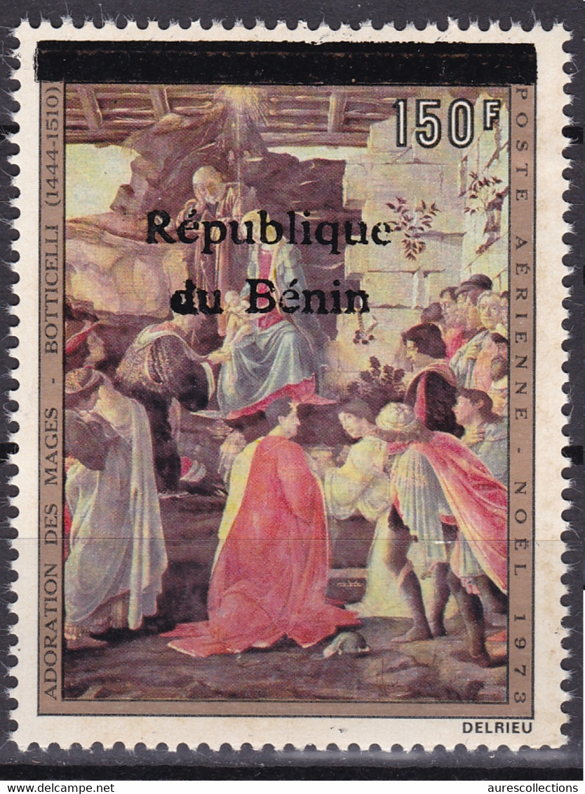 BENIN 1996 MICHEL 754 150F Val 25€ - ADORATION DES MAGES BOTTICELLI NOEL 1973 - OVERPRINTED OVERPRINT SURCHARGE MNH - Bénin – Dahomey (1960-...)