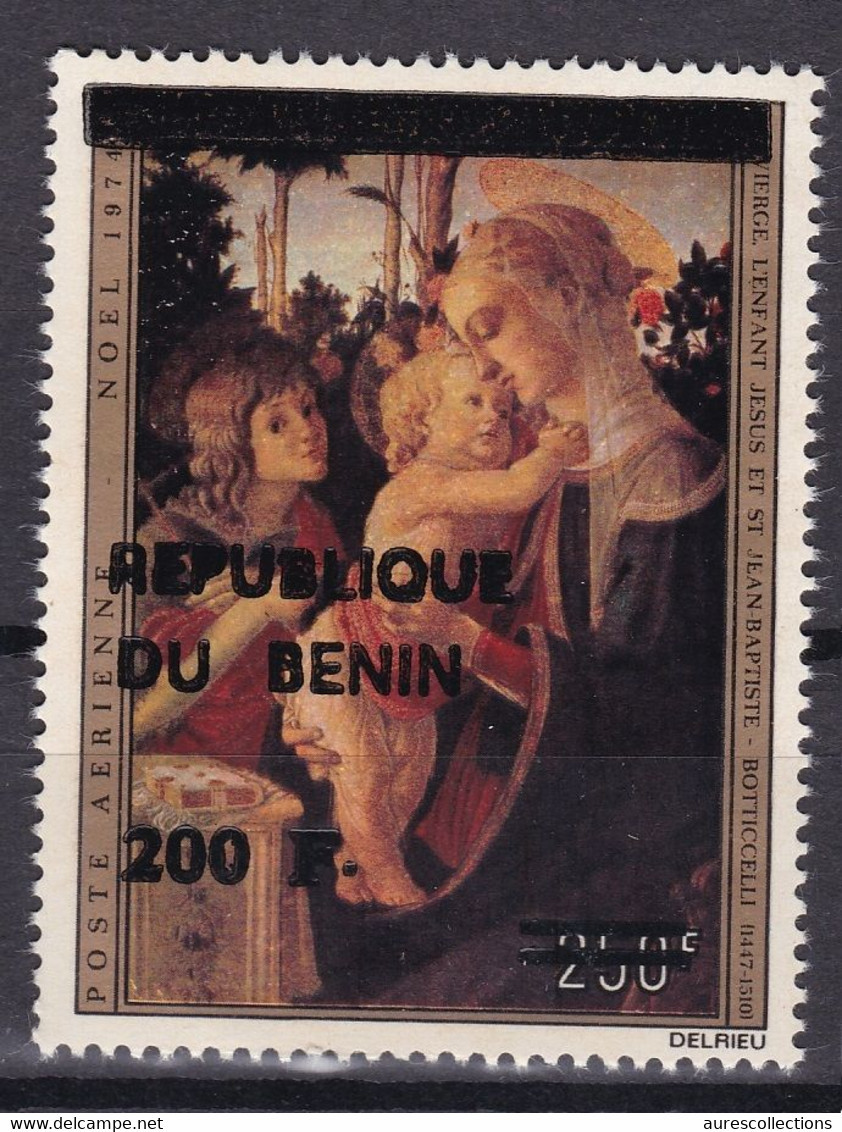 BENIN 1994 1995 MICHEL 616 200F /250F Val 60€- VIERGE BOTTICCELLI NOEL CHRISTMAS 74- OVERPRINT SURCHARGE OVERPRINTED MNH - Bénin – Dahomey (1960-...)