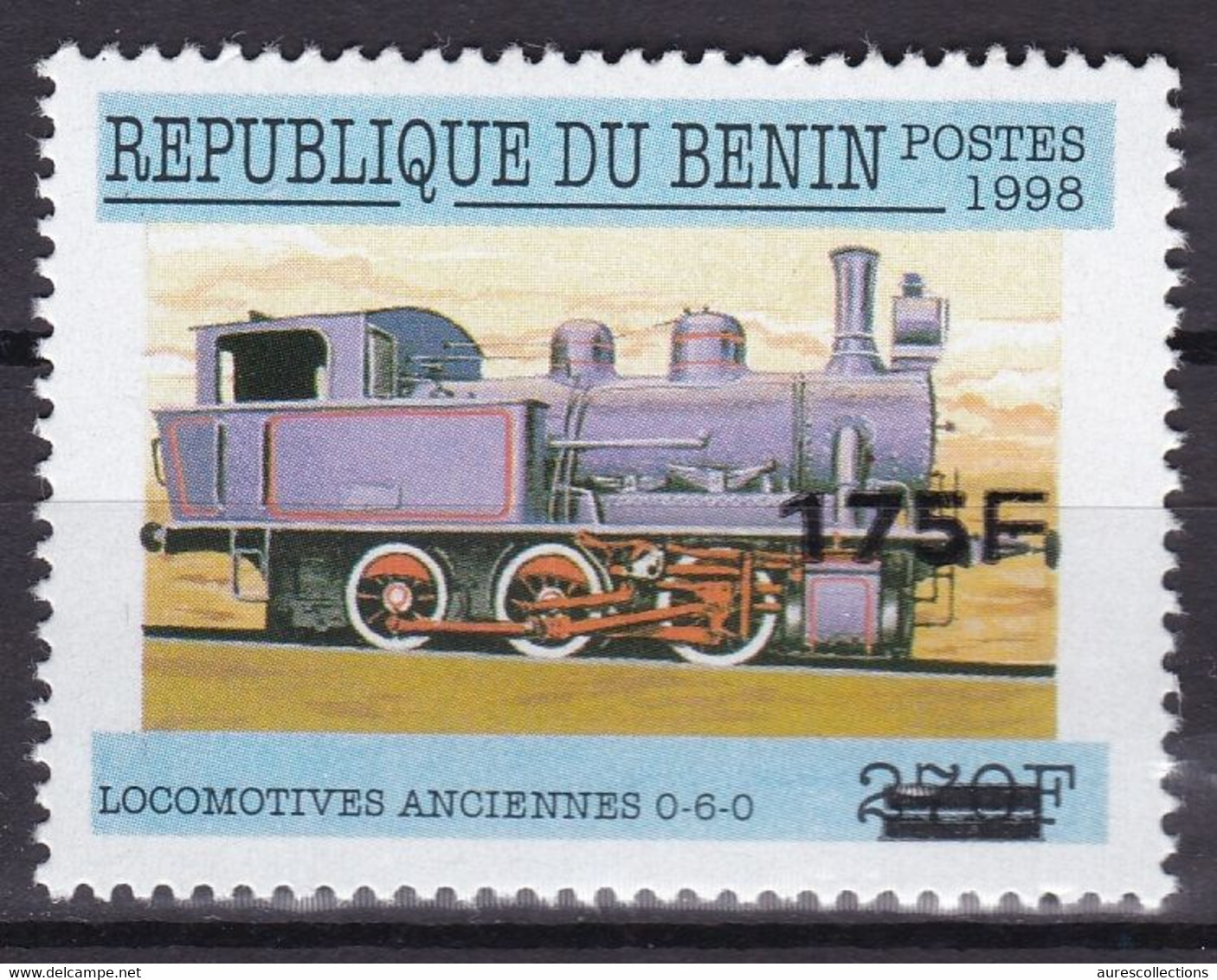 BENIN 2005 2006 MICHEL 1385 175F /270F Val 60€ - LOCOMOTIVES ANCIENNES TRAINS TRAIN- OVERPRINT SURCHARGE OVERPRINTED MNH - Bénin – Dahomey (1960-...)