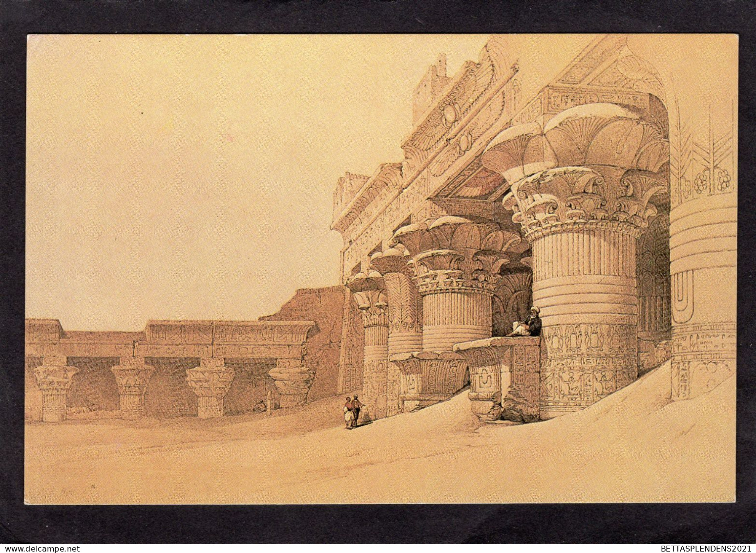 CPM Reproduction - FACADE OF THE PRONAOS OF THE TEMPLE OF EDFOU - Lithograph By David Roberts - Edfou