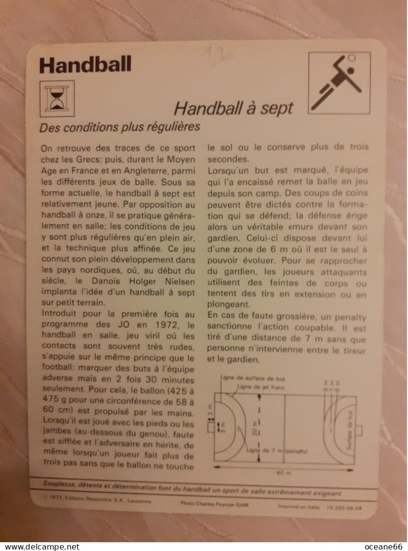 Fiche Rencontre Handball  Handball à Sept - Handball