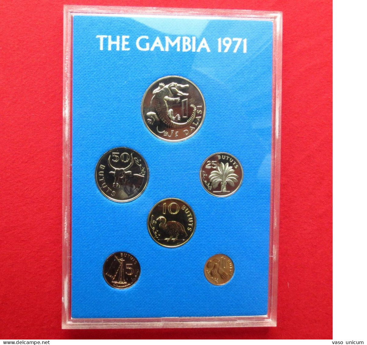 Gambia Set 1 5 10 25 50 Butut 1 Dalasi 1971  Gambie  Unc - Gambie