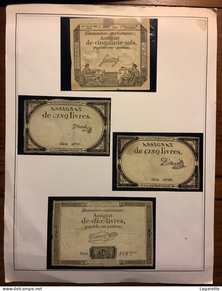 Lot De 4 Assignats 1791-1793 - Assignats & Mandats Territoriaux