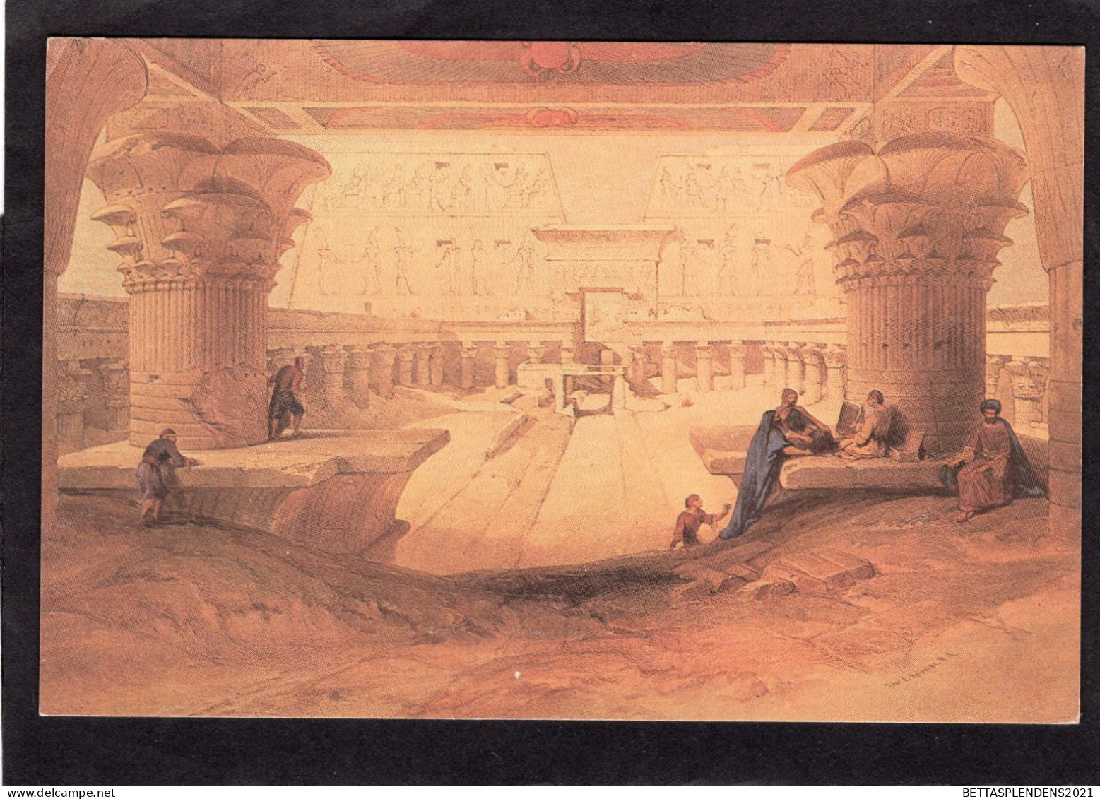 CPM Reproduction - VIEW FROM UNDER THE PORTICO OF THE TEMPLE OF EDFOU, UPPER EGYPT - Lithograph By David Roberts - Idfu
