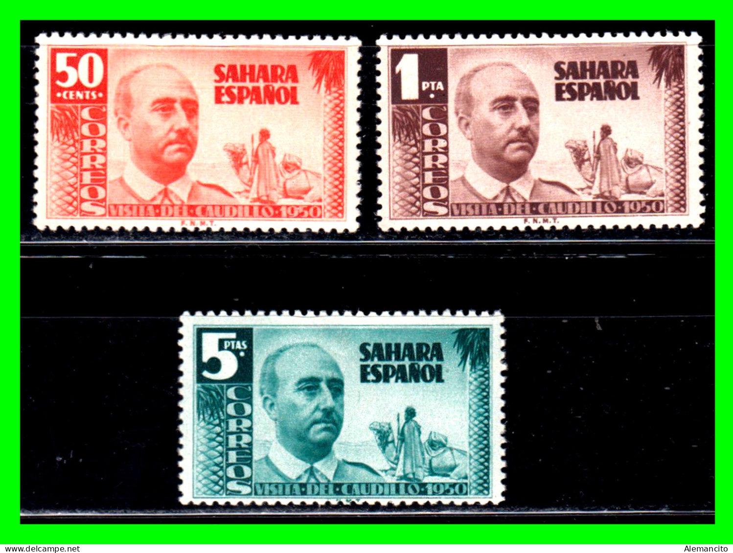 ESPAÑA COLONIAS ESPAÑOLAS (SAHARA ESPAÑOL – AFRICA ) SERIE SELLOS DEL AÑO 1951 18 DE JULIO VISITA DE FRANCO  - NUEVOS - - Sahara Español