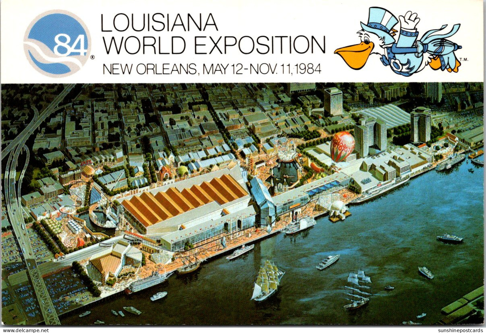 Louisiana New Orleans Louisiana World Expo 84 Birds Eye Rendering - New Orleans