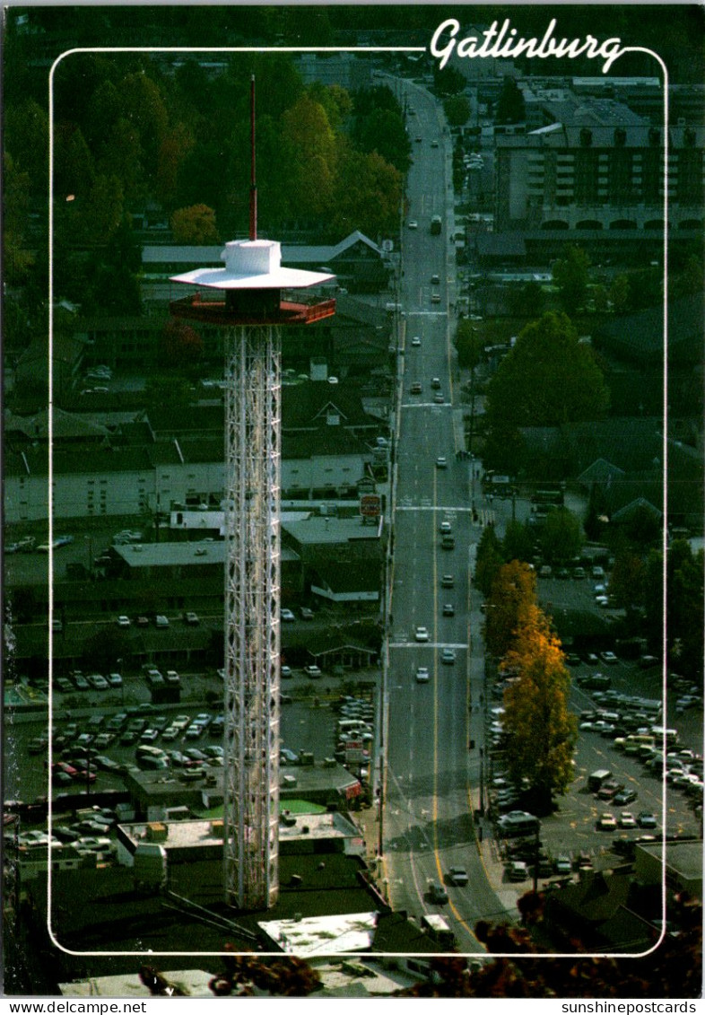 Tennessee Gatlinburg Panoramic View Of Space Needle Looking Down Along Airport Road - Smokey Mountains