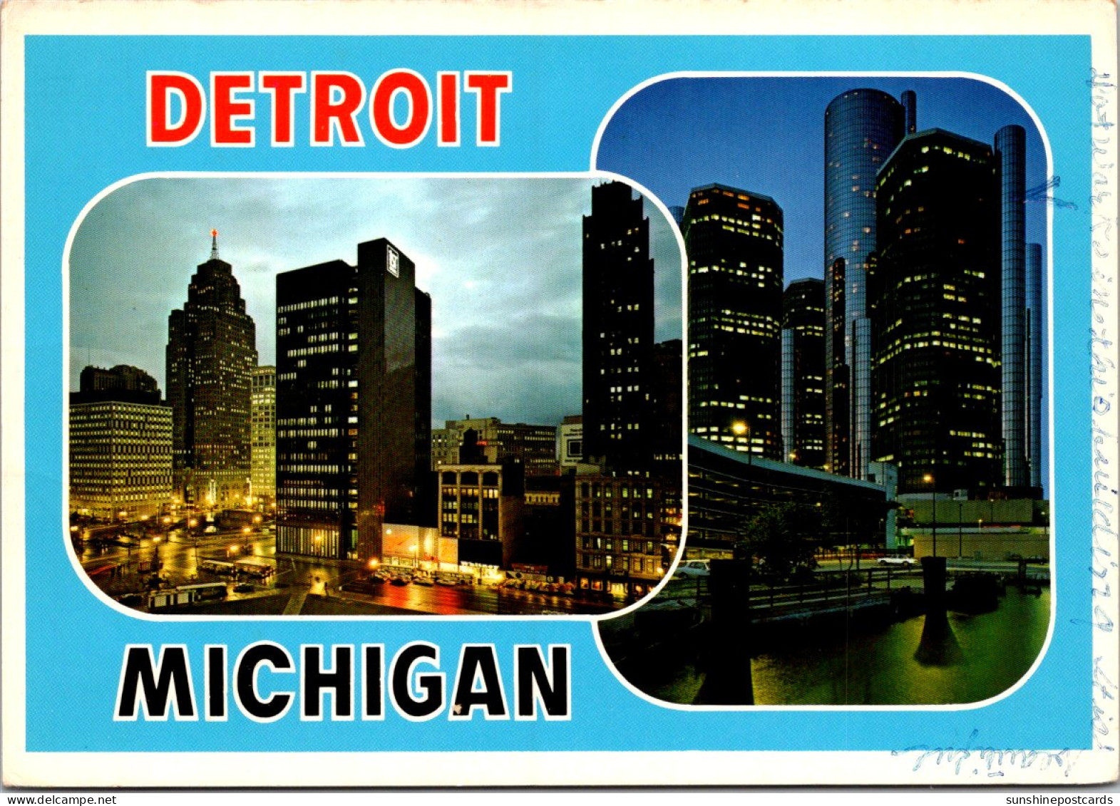 Michigan Detroit Views At Night 1989 - Detroit