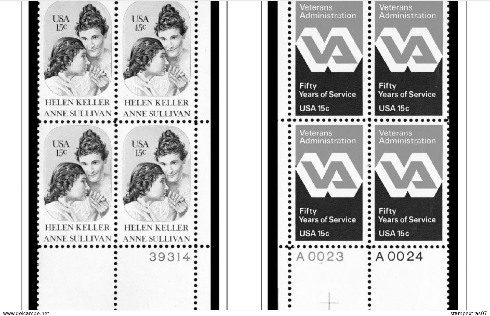 US 1980-1989 PLATE BLOCKS STAMP ALBUM PAGES (104 B&w Illustrated Pages) - Inglés