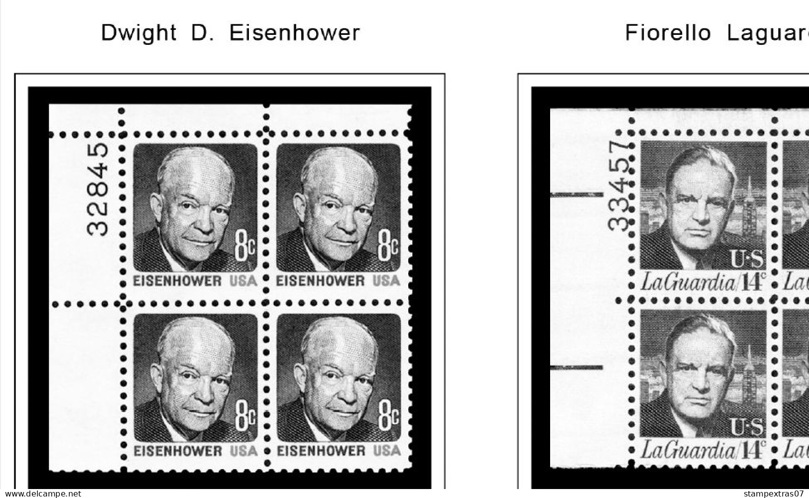 US 1970-1979 PLATE BLOCKS STAMP ALBUM PAGES (112 B&w Illustrated Pages) - Anglais