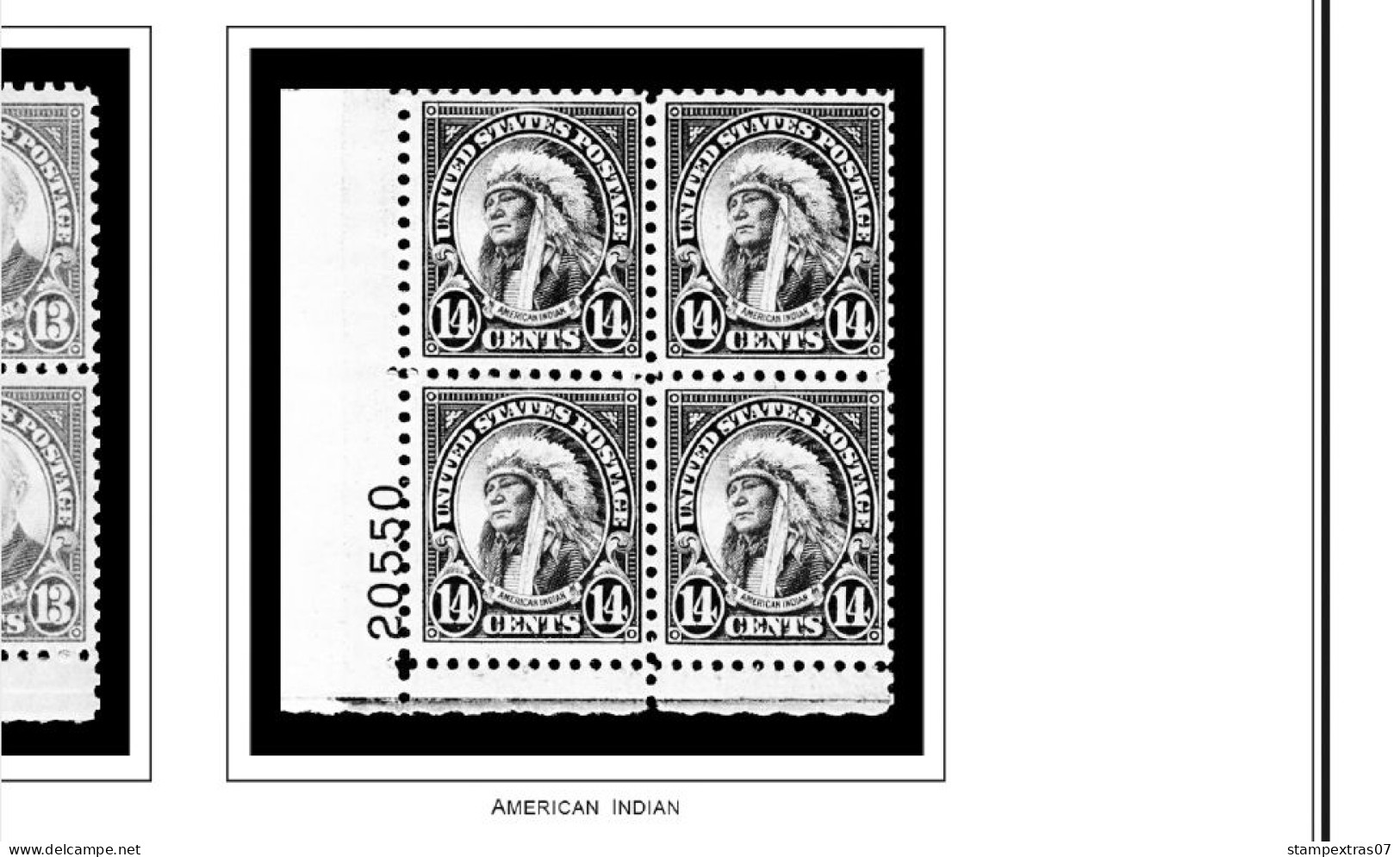 US 1930-1939 PLATE BLOCKS STAMP ALBUM PAGES (47 B&w Illustrated Pages) - Anglais