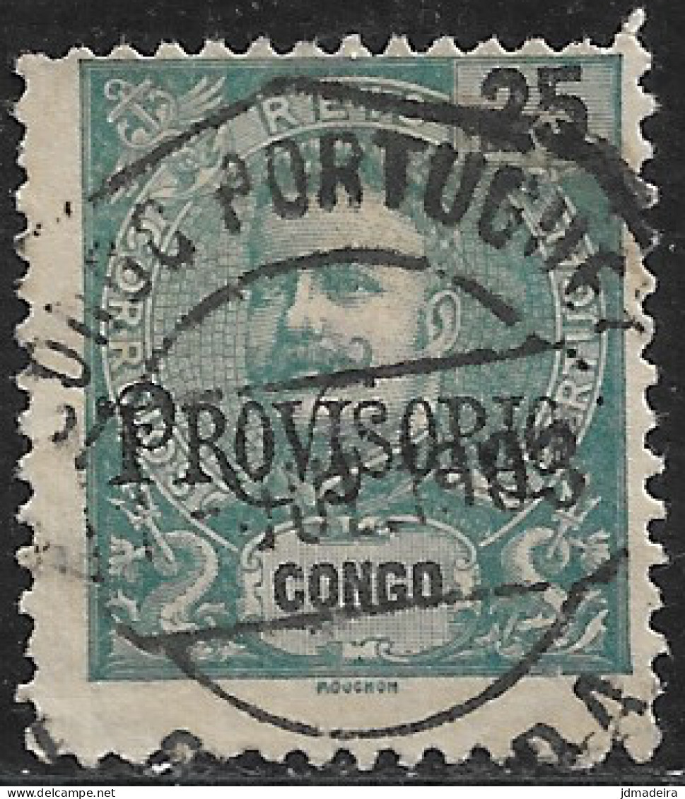 Portuguese Congo – 1902 King Carlos PROVISORIO 25 Réis Used Stamp - Congo Portuguesa