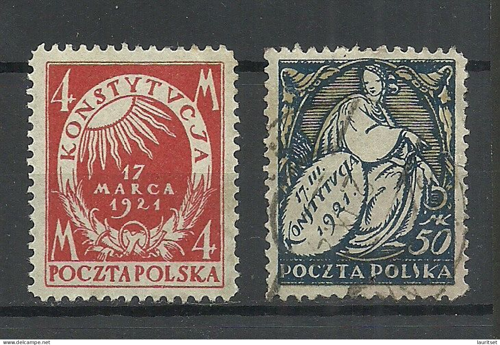 POLEN Poland 1921 Michel 166 & 170 (*)/o - Other & Unclassified