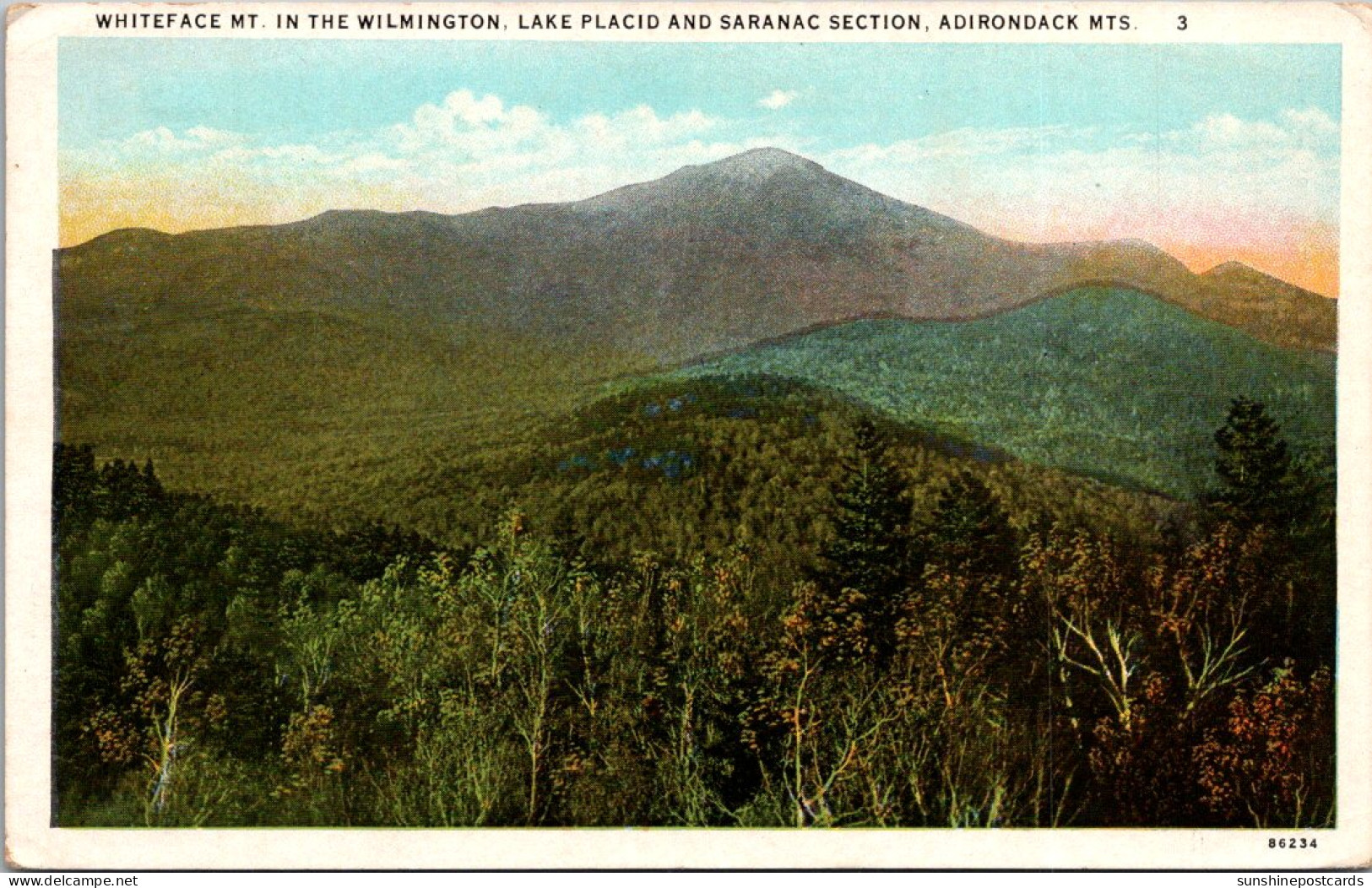 New York Adirondacks Whiteface Mountain In The Wilmington 1938 Curteich - Adirondack