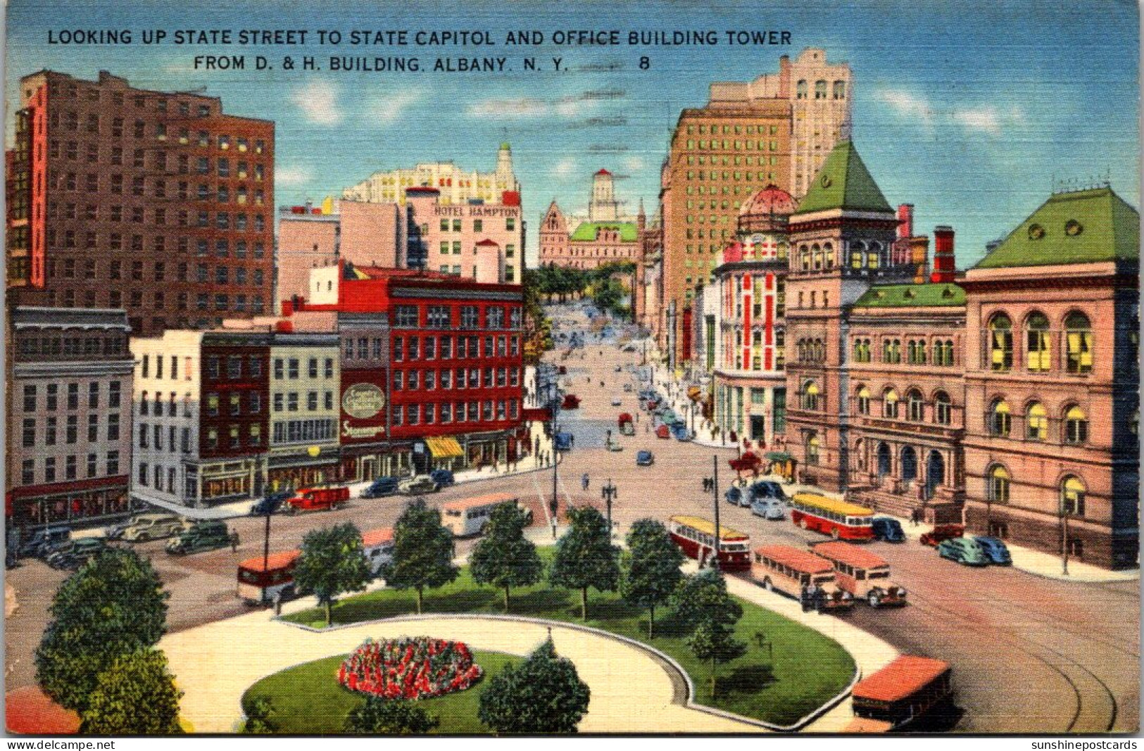 New York Albany Looking Up Sate Street 1939 - Albany