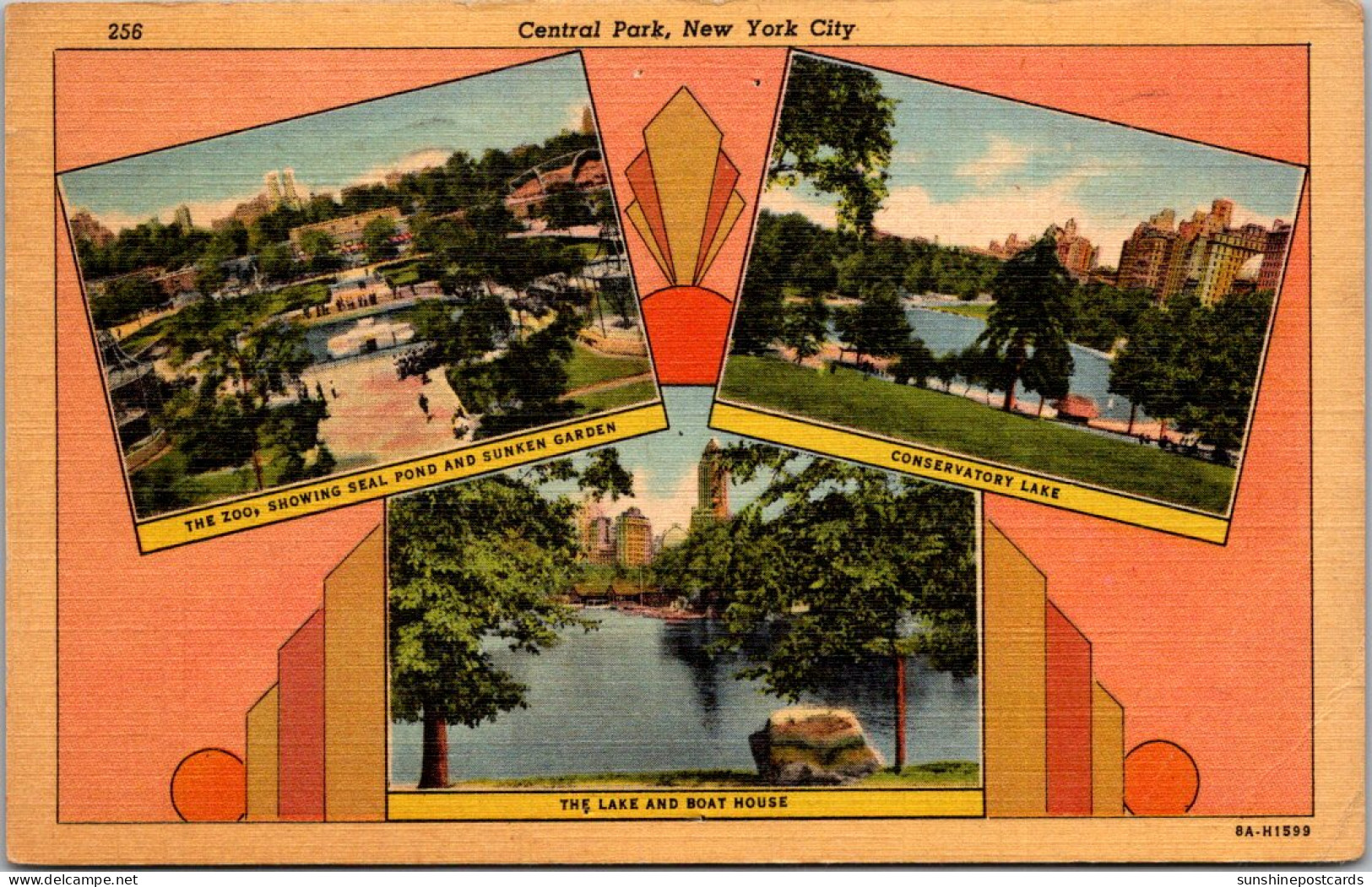 New York City Central Park Multi View 1945 Curteich - Central Park