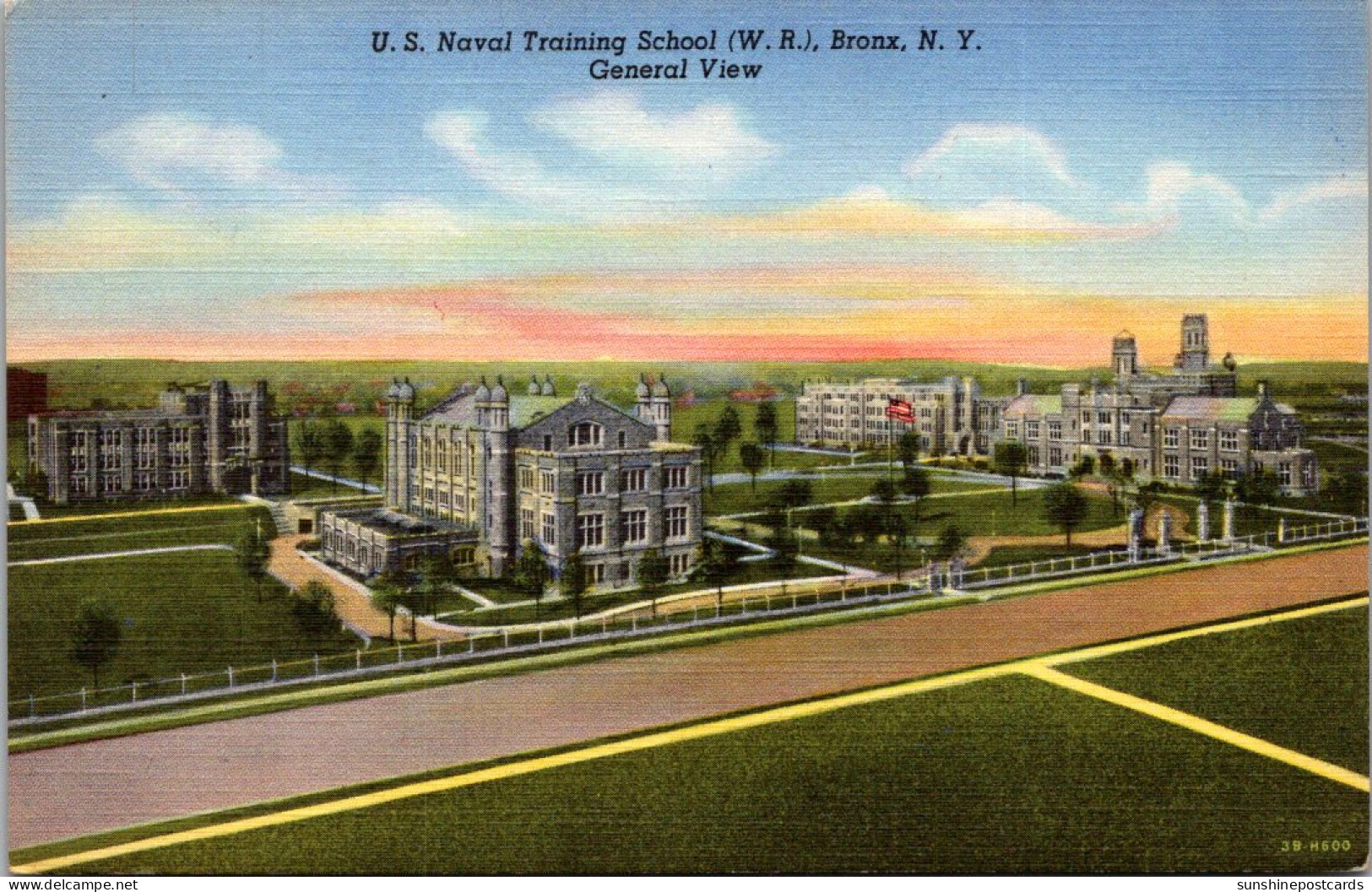 New York City Bronx U S Naval Training School General View Curteich - Bronx