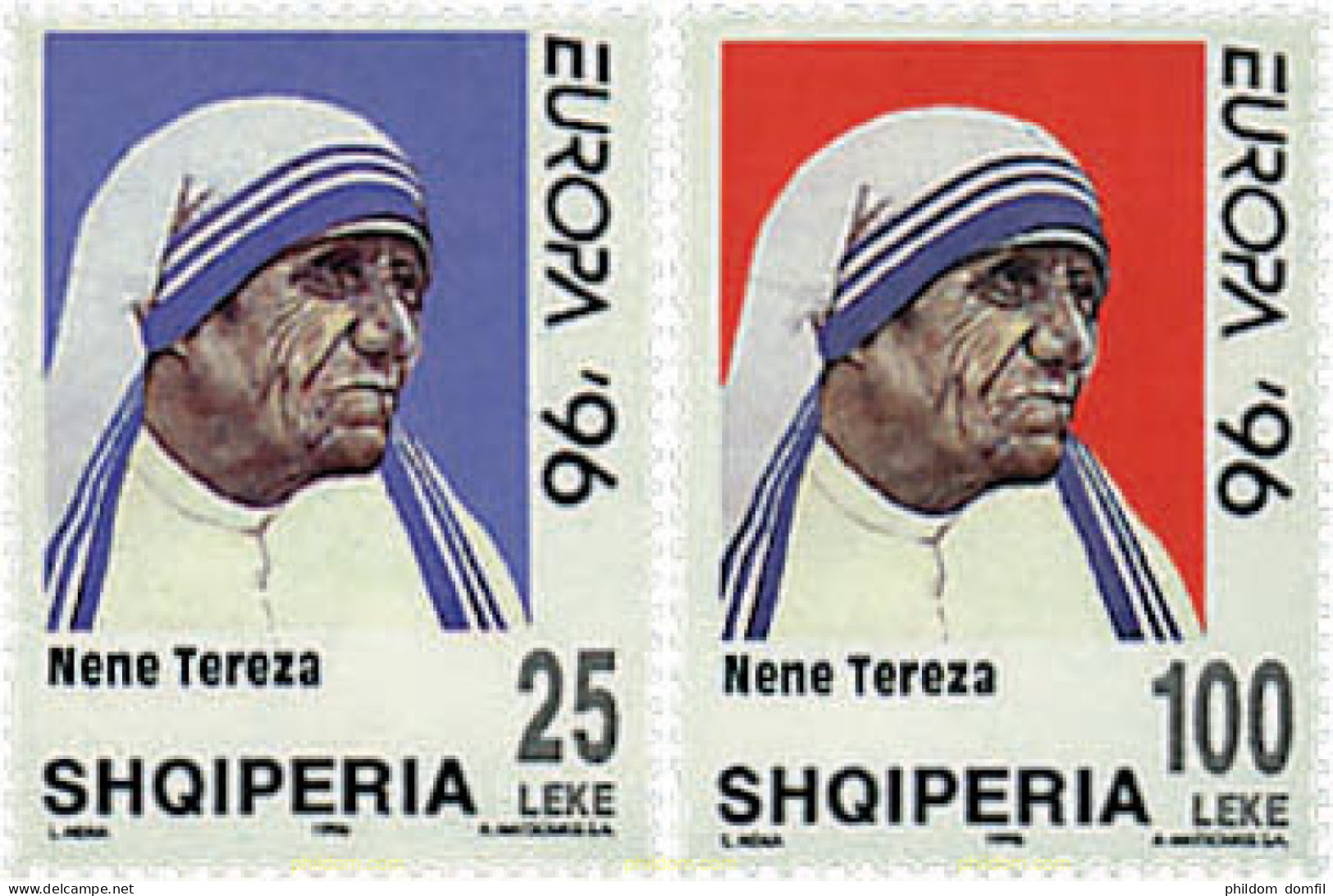 78680 MNH ALBANIA 1996 EUROPA CEPT. MUJERES CELEBRES - Moeder Teresa