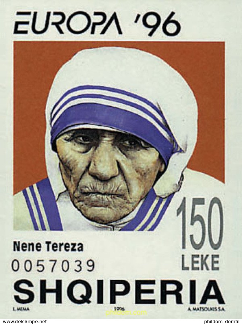 78681 MNH ALBANIA 1996 EUROPA CEPT. MUJERES CELEBRES - Moeder Teresa