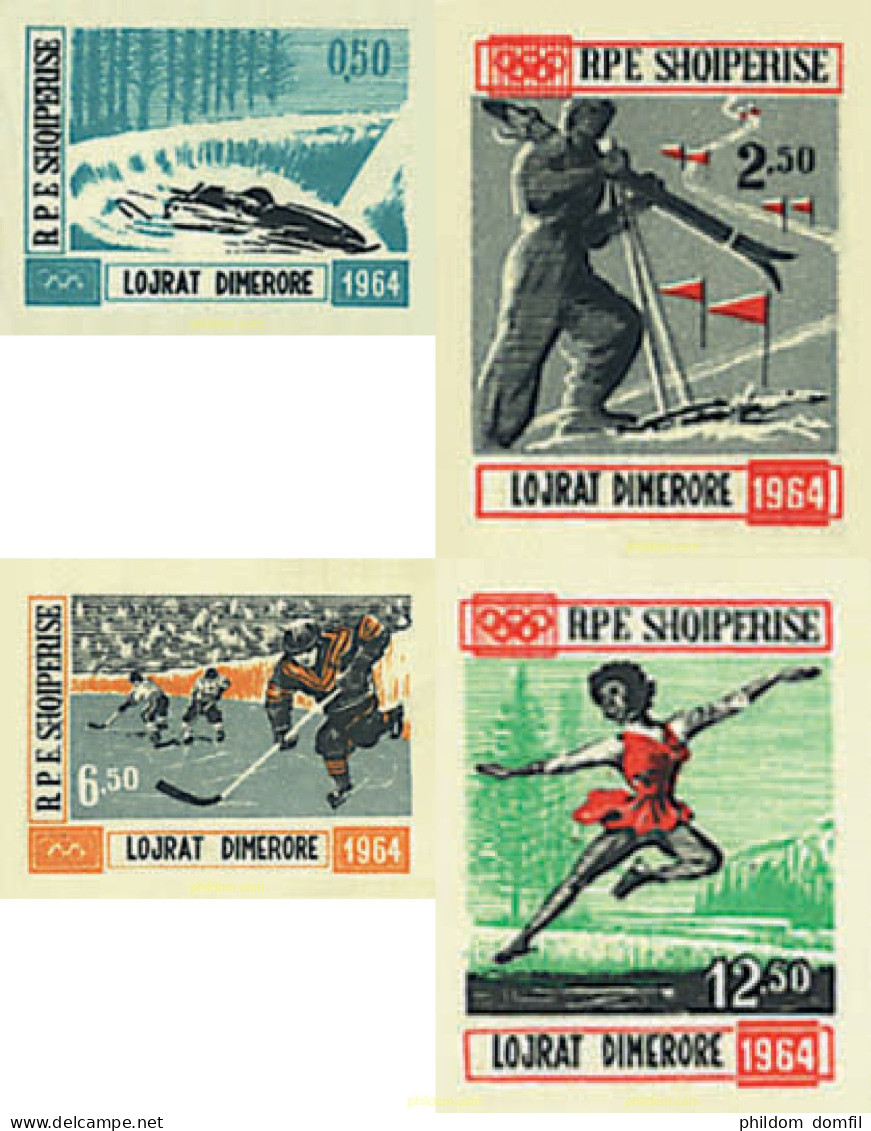 78081 MNH ALBANIA 1963 9 JUEGOS OLIMPICOS DE INVIERNO. INNSBRUCK 1964 - Invierno 1964: Innsbruck