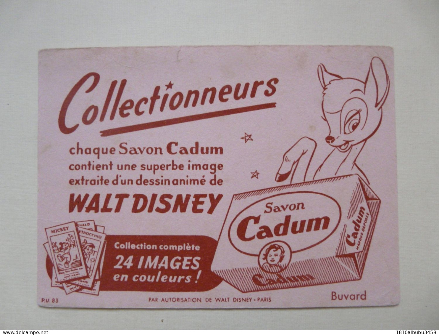 VIEUX PAPIERS - BUVARD : SAVON CADUM - WALT DISNEY - Perfume & Beauty