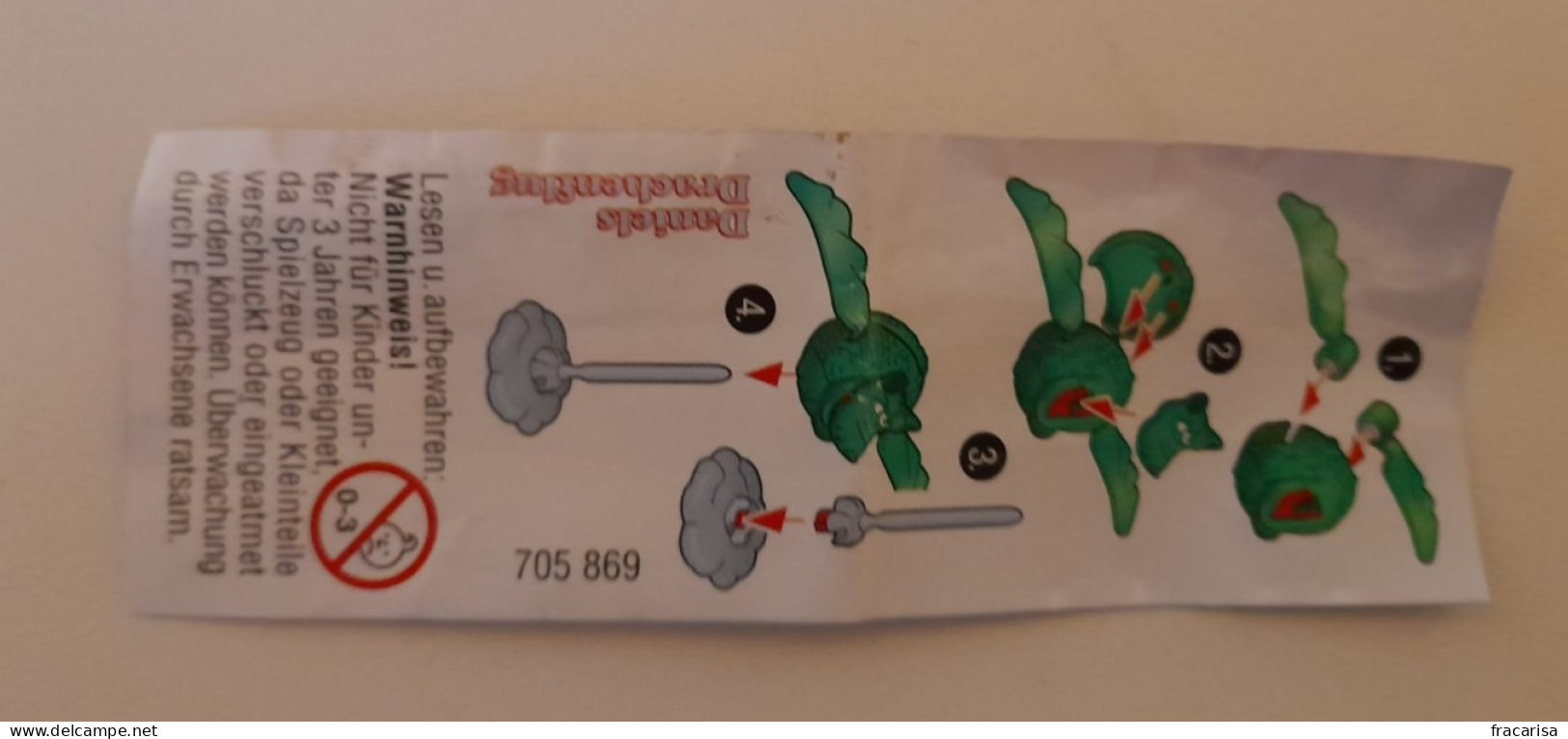 KINDER SURPRISE 2003 Deutch :           BPZ : 705869 - Instructions