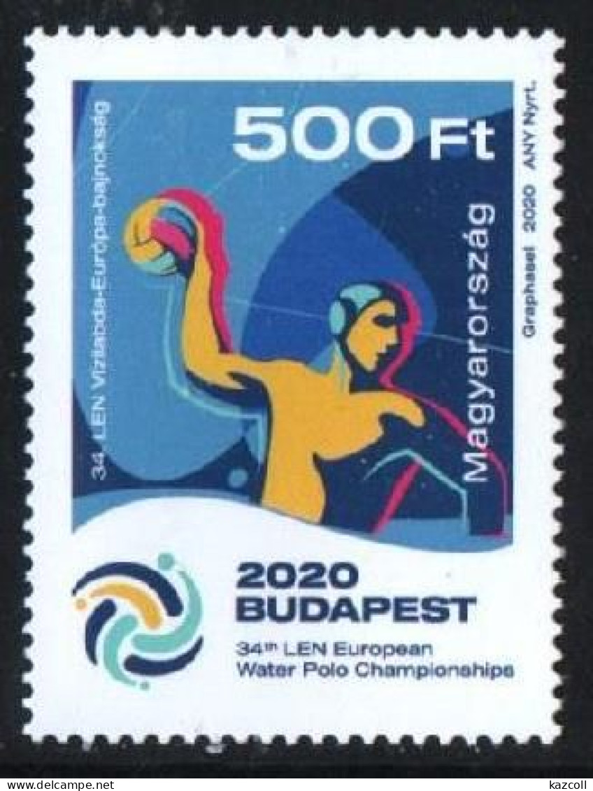 Hungary 2020.  The 34th Len European Water Polo Championships MNH - Nuovi