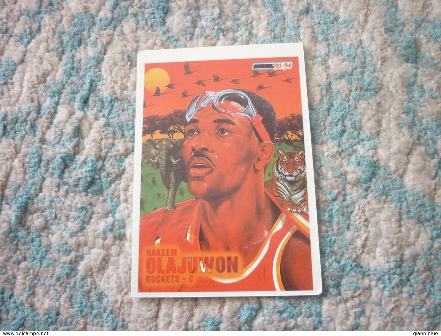 Hakeem Akeem Olajuwon & John Stockton NBA Basketball Double Sided '90s Rare Greek Edition Card - 1990-1999