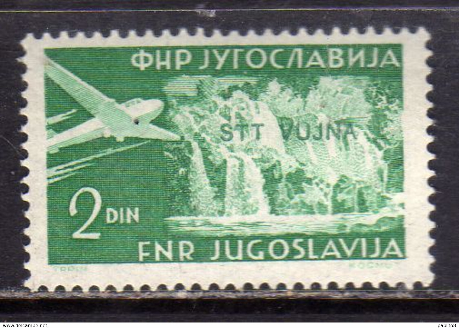 TRIESTE B 1954 POSTA AEREA AIR MAIL ESPERANTO CONGRESS FRANCOBOLLI DI YUGOSLAVIA SOPRASTAMPATO JUGOSLAVIA 2d MNH - Luftpost