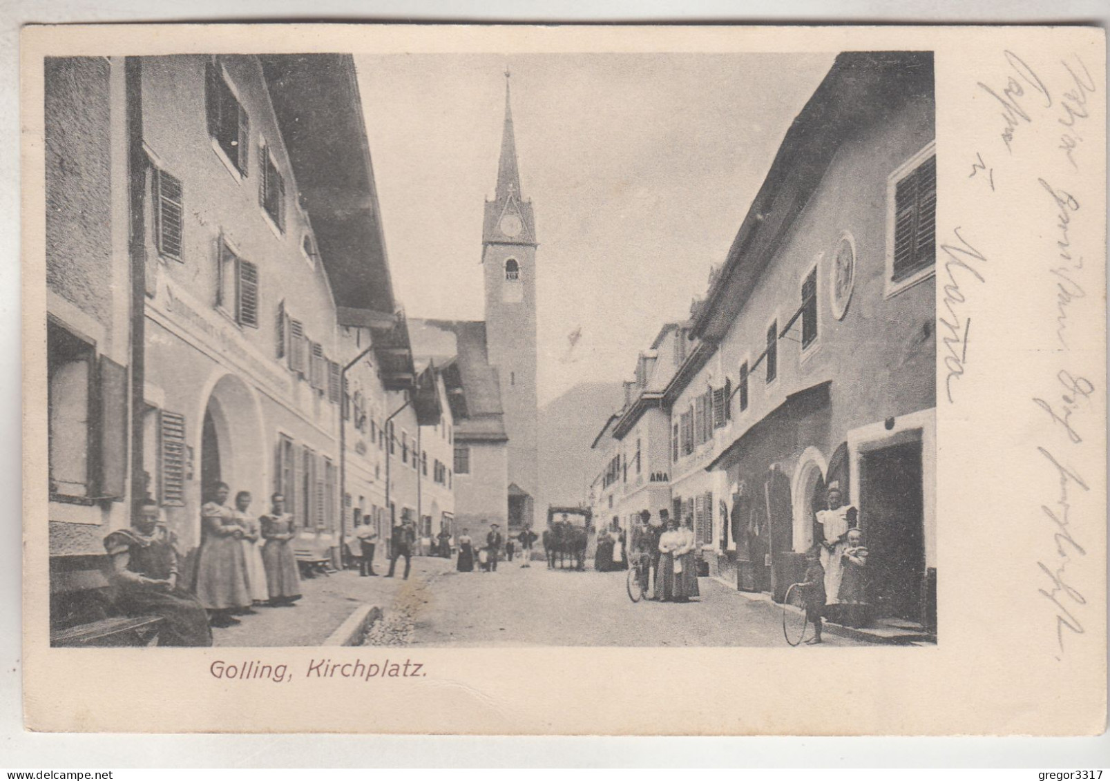 C6799) GOLLING - Kirchplatz - Tolle Sehr Alte Belebte Ansicht - SEHR ALT !! - Golling