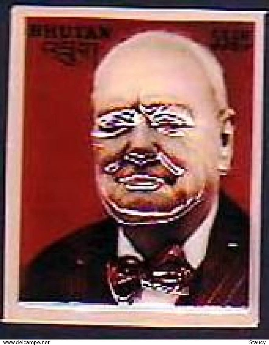 BHUTAN 1972 FAMOUS PEOPLE/PERSONS/PERSONALITIES Plastic - 3-D Heat Moulded Plastic Stamp MNH As Per Scan - Sir Winston Churchill