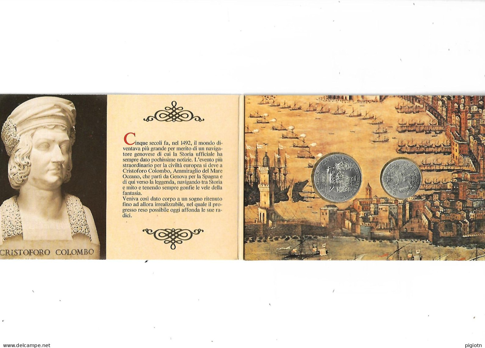 MAT23 - MONETE D'ARGENTO CELEBRATIVE - V CENTENARIO DELLA SCOPERTA DELL'AMERICA - 1° EMISSIONE - 200-500 L. - FDC - 1989 - Jahressets & Polierte Platten