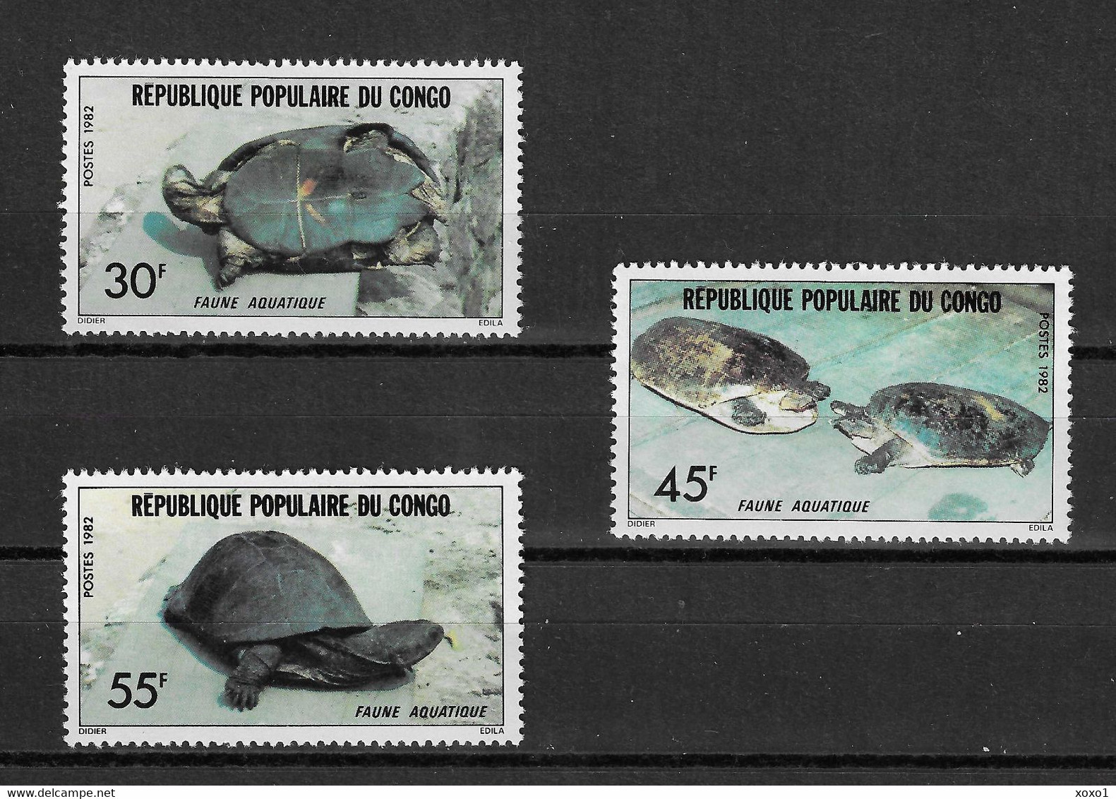 Congo 1982 MiNr. 890 - 892  Kongo-Brazzaville Reptiles Turtles  3v  MNH ** 2,60 € - Autres & Non Classés