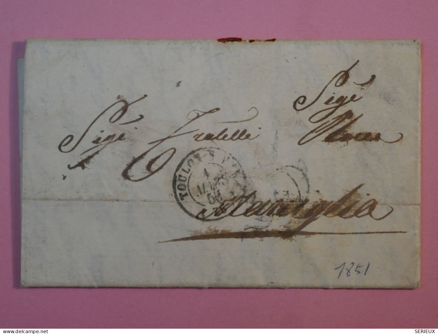 BQ 7 ITALIA   BELLE  LETTRE  1858 TALINE ?  A MARSEILLE FRANCE   + AFFR. INTERESSANT+ + - Zonder Classificatie