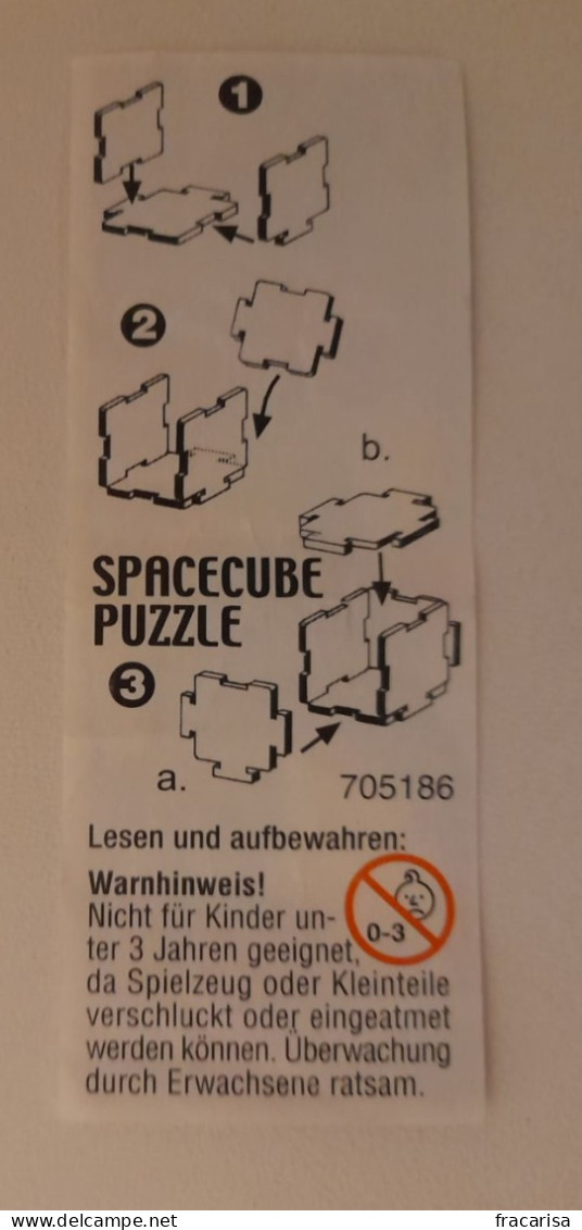 KINDER SURPRISE 2003 Deutch :           BPZ : 705186 - Instructions