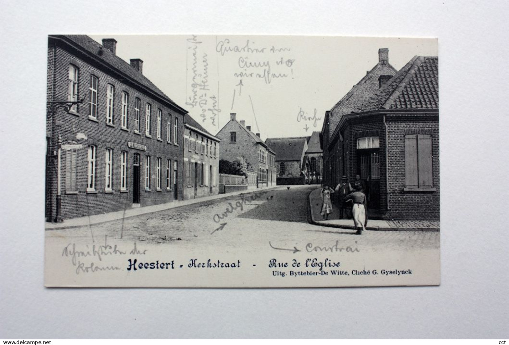 Heestert  Zwevegem  Kerkstraat  Rue De L'Eglise   (met Opschrift Van Duitse Soldaten) - Zwevegem