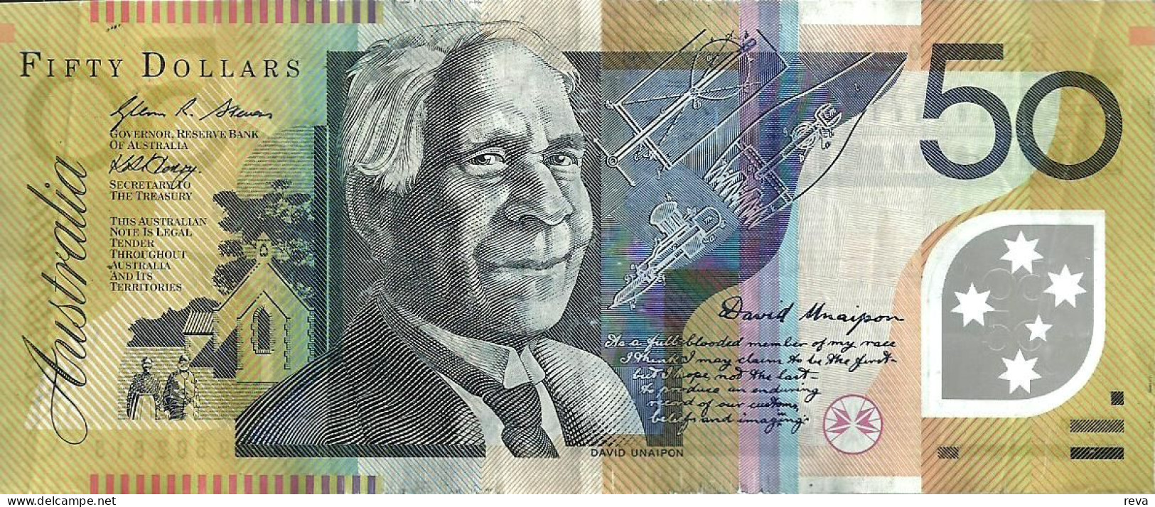 AUSTRALIA $50 GREEN MAN HEAD SIGNATURE STEVENS WOMAN BACK DATED (20)09 VF POLYMER P.?  READ DESCRIPTION - 2005-... (billetes De Polímero)