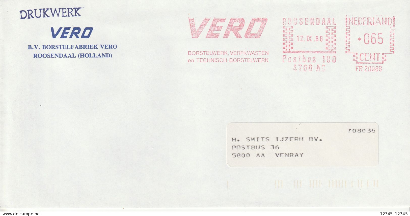1986, VERO Borstelfabriek Roosendaal, VERO Brush Factory - Maschinenstempel (EMA)