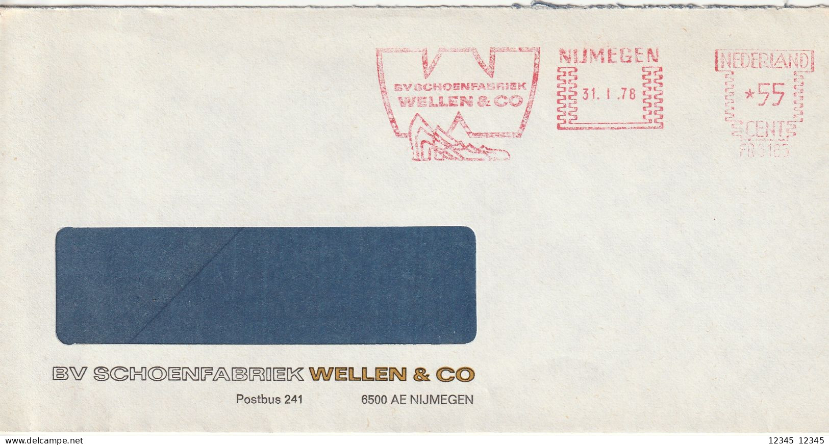 1976, Schoenfabriek  Wellen & Co, Nijmegen, Shoe Factory - Franking Machines (EMA)