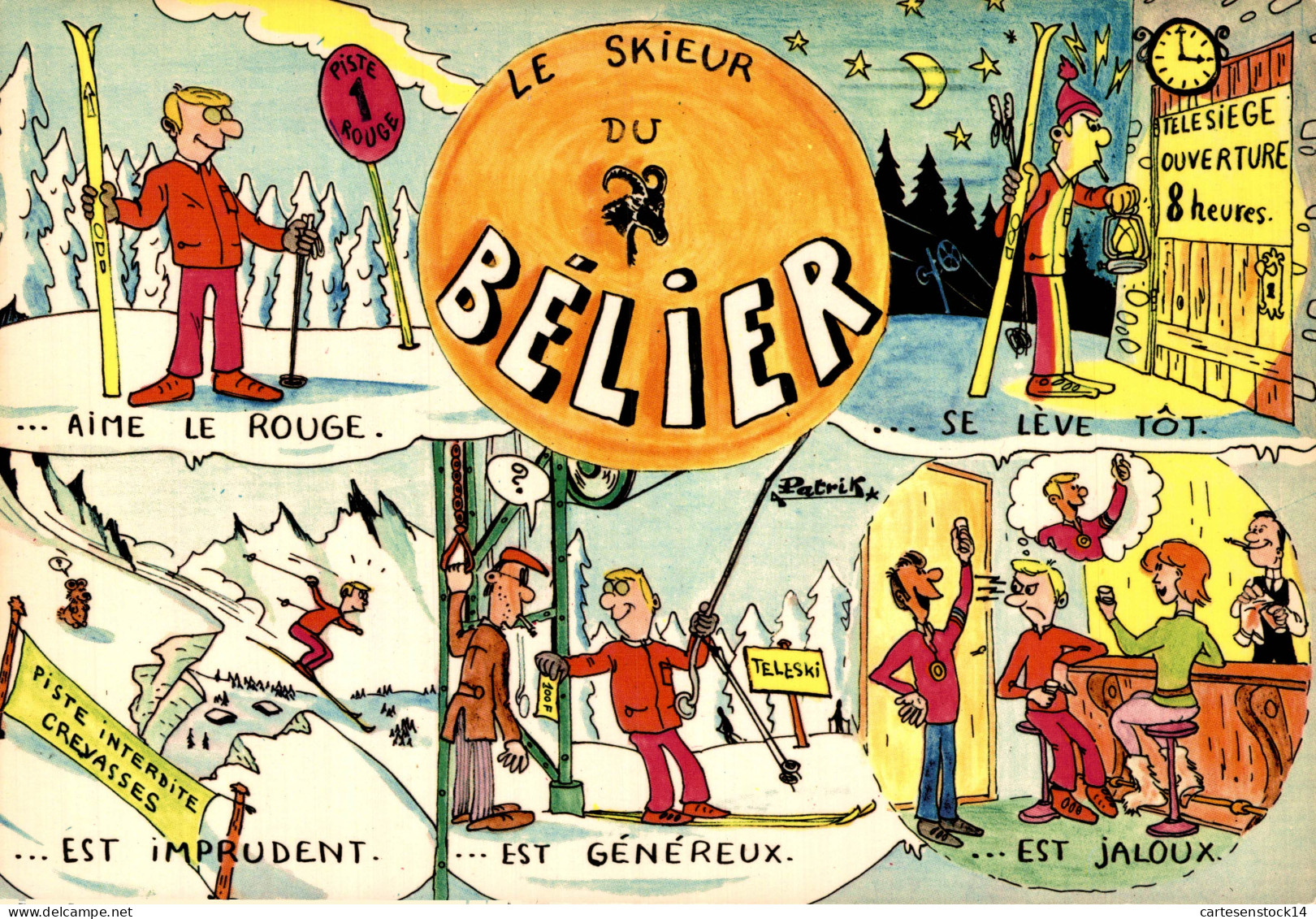 N°39827 Z -cpsm Le Skieur Du Bélier - Sports D'hiver