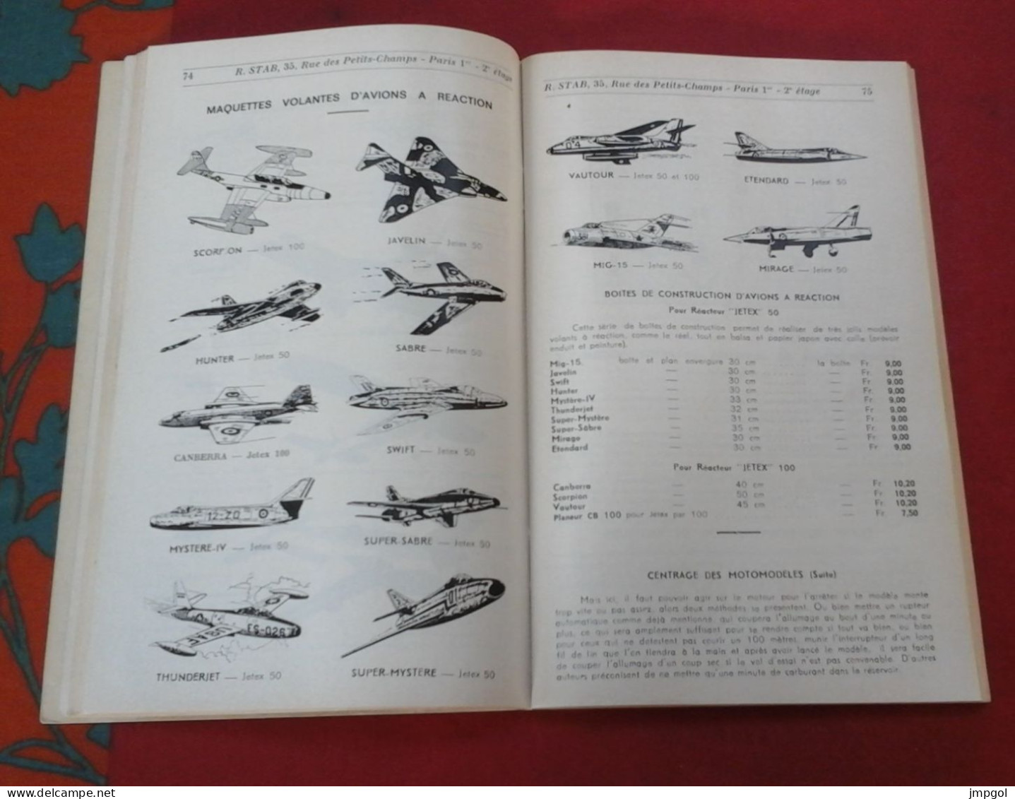 Catalogue R. STAB Modèles Réduits Bateaux Avions Autos Petite Mécanique Moteur Explosion Accessoires années 1960