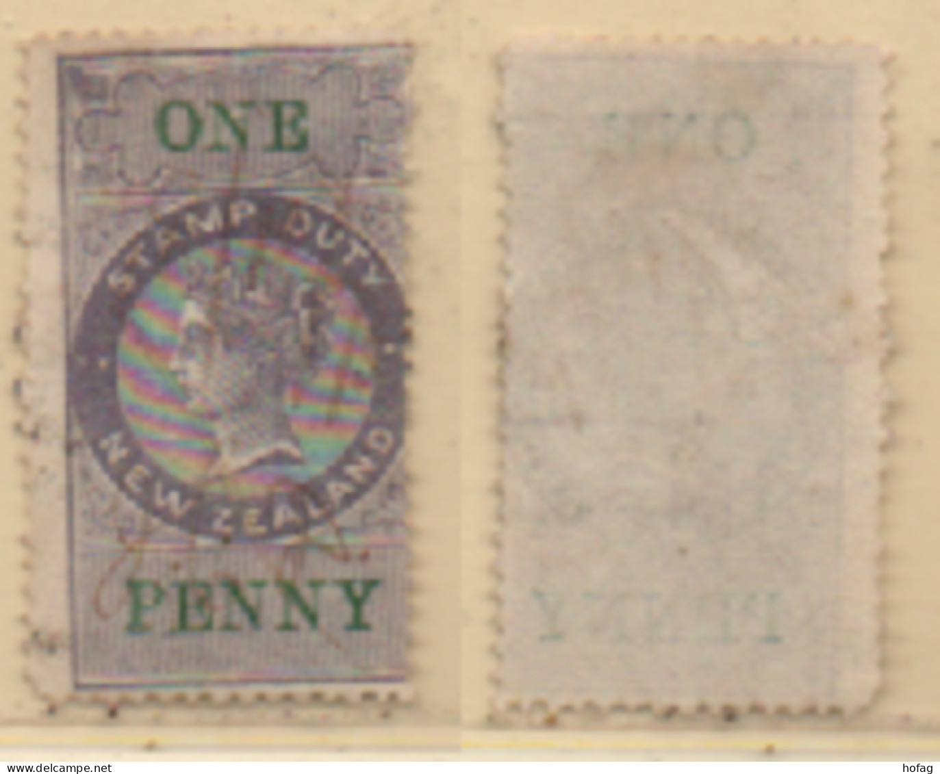 Neuseeland Stempelmarke Victoria One Penny Gestempelt New Zealand Stamp Duty Used - Steuermarken/Dienstmarken