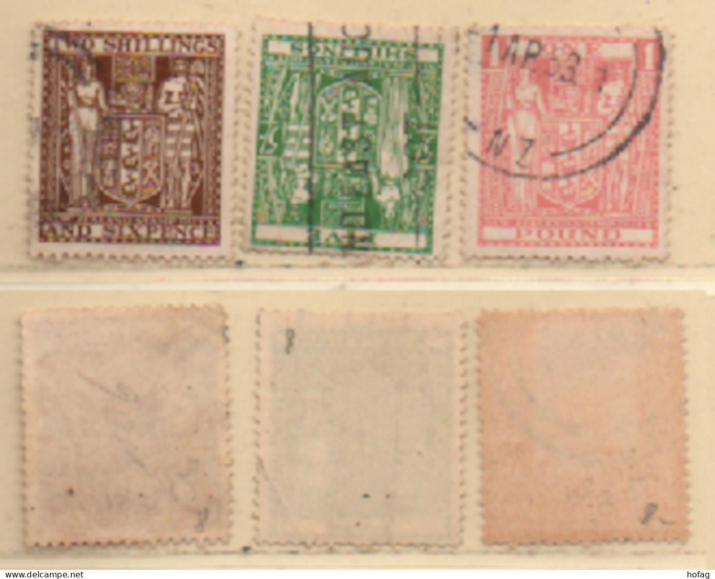 Neuseeland 1943-1945 MiNr.: ST58, ST60, ST67 Stempelmarken Gestempelt New Zealand Stamp Duty Used - Post-fiscaal